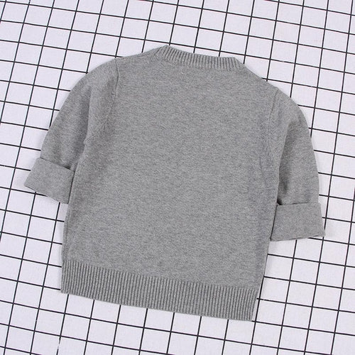 New Baby Boys Girls Sweater Kids Pullover Solid Color Cotton
